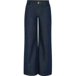 Pieces PCSelma LW Wide Jeans Rinse Noos Dark Blue Denim Rinse