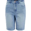 PIECES PCVIA HW MOM SHORTS BLÅ