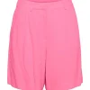 PIECES PCVINSTY HW LINEN BERMUDA SHORTS PINK