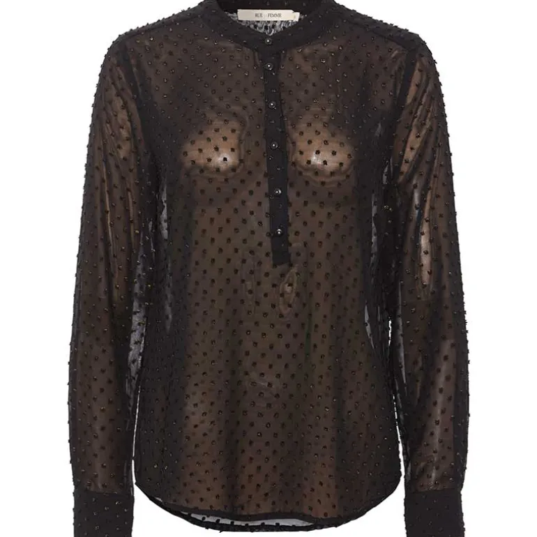 RUE DE FEMME 7168 DOT SHIRT SORT