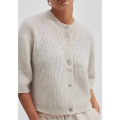 Second Female Andrea Knit Rib Cardigan Pumice Stone